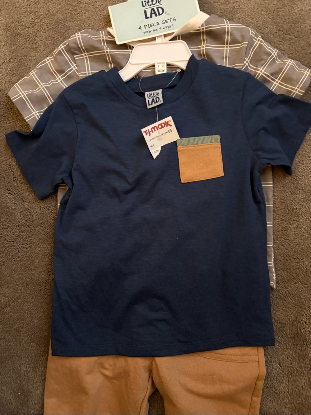 Boys' Navy Pocket Tee - 4 Piece Set